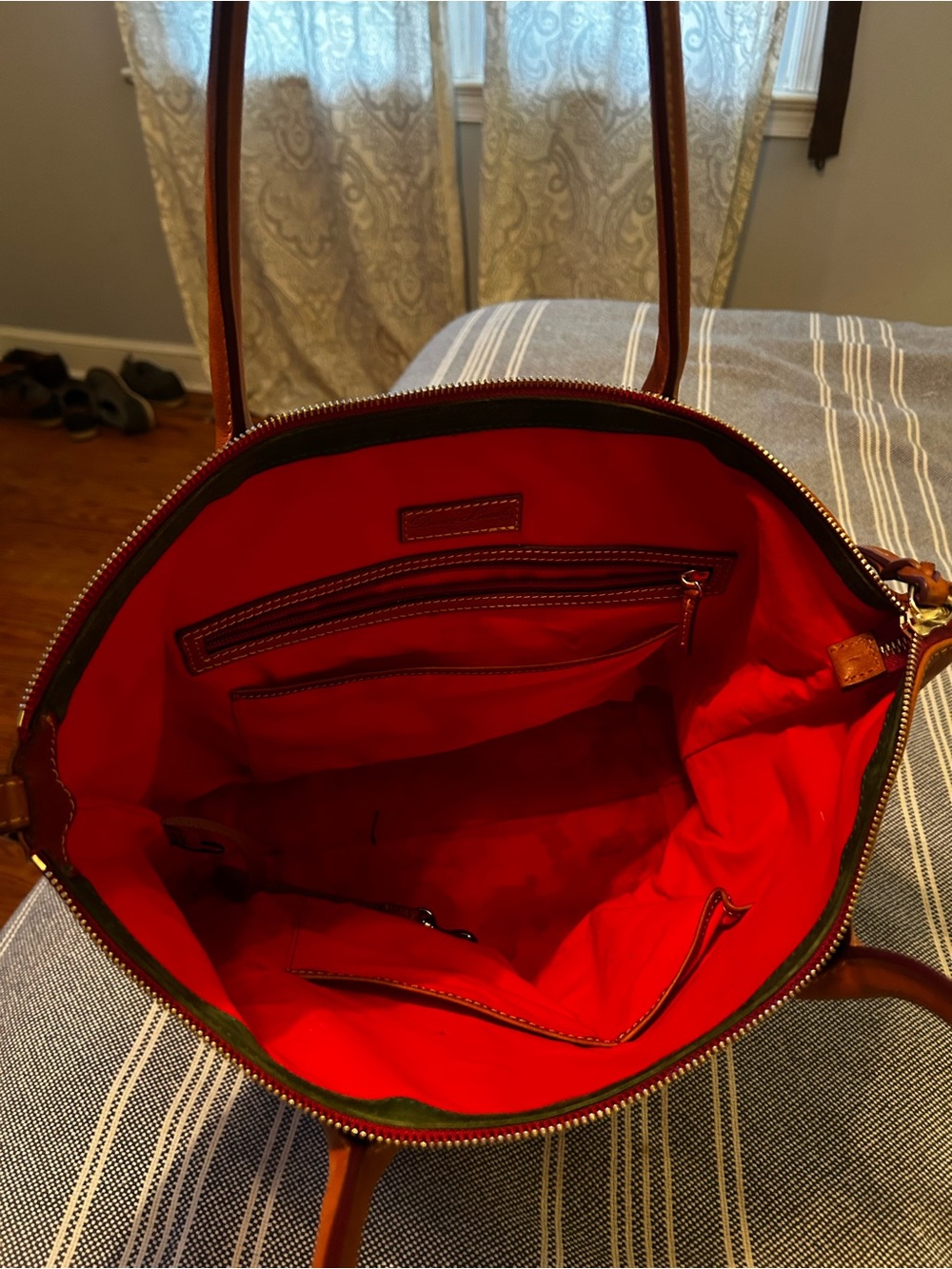 Dooney & Bourke Cognac Leather Tote - Picture 4 of 4